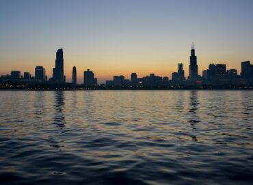 Illinois Sunset City Skyline